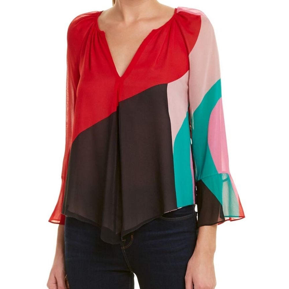 Joie Multicolor V-Neck Blouse